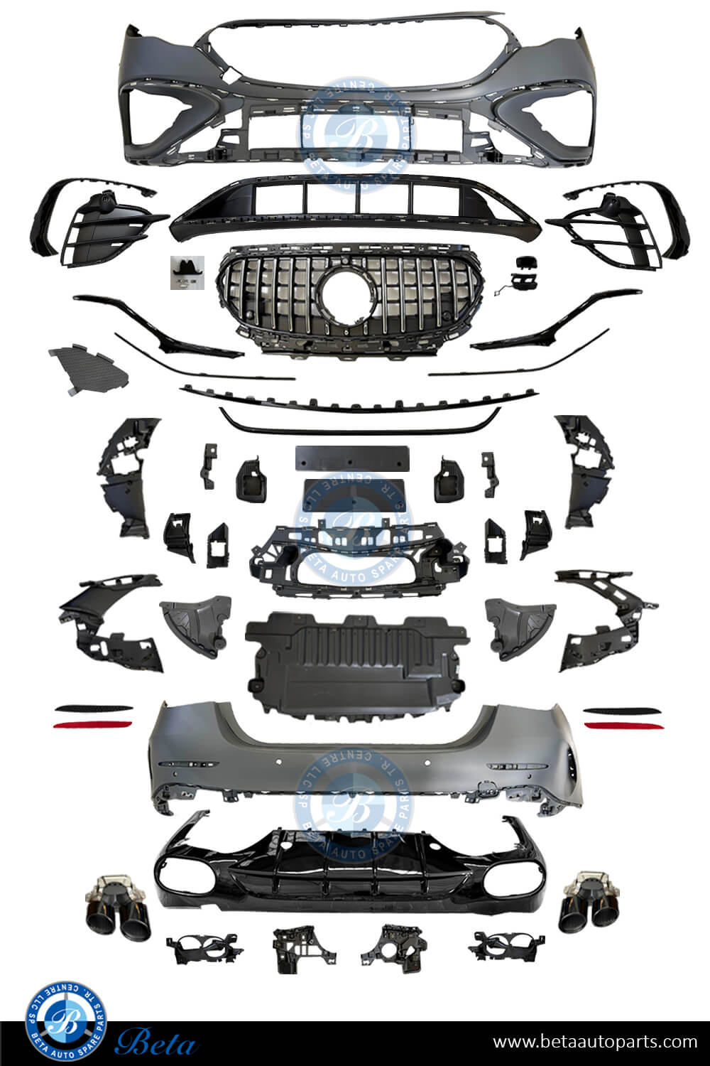 Body Kit Upgrade to AMG E53 with Radiator Grille for Mercedes E-Class 2024-Up models Body Kit Upgrade to AMG E53 with Radiator Grille for Mercedes E-Class 2024-Up models